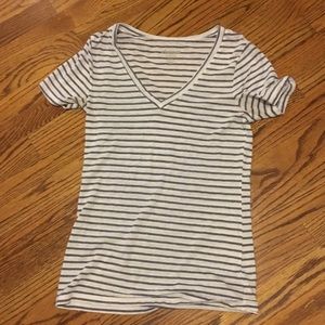 Striped V-neck